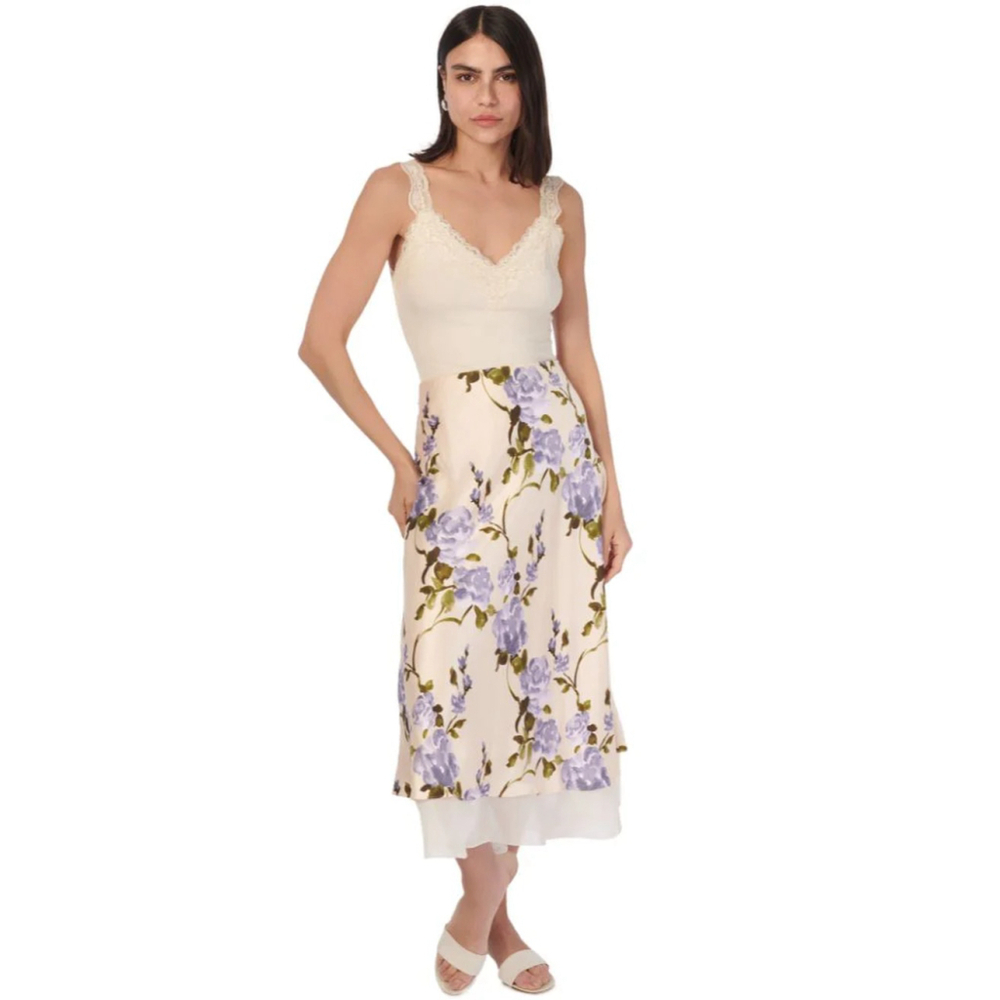 Cami NYC Genoa Silk Midi Skirt XS Moonflower Floral - Picture 14 of 16